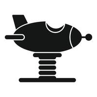 Simple vector icon of a plane shaped spring see saw on a playground