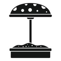 Sandbox with a sunshade for playing with sand in the yard or on the playground vector