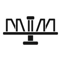 Seesaw icon representing playground fun and childhood memories vector