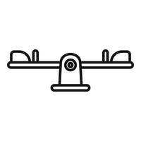Seesaw balancing board icon representing playground equipment for children playing vector
