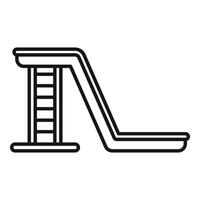Water park slide icon, outline style vector