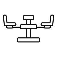 Double playground seesaw icon representing outdoor fun and recreation vector