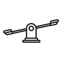 Seesaw lever balancing playground equipment icon vector