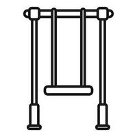 Kid swing set icon illustrating empty playground vector
