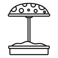 Sandbox with a striped awning is standing on a white background vector