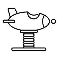 Kid plane spring see saw icon, simple style vector