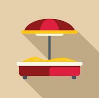 Sandbox with red umbrella for kids playing in summertime vector