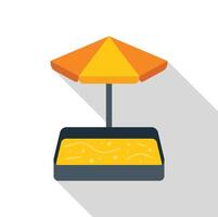 Sandbox with umbrella providing shade on sunny day vector