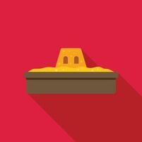 Sandbox with sandcastle standing in the summer sun vector