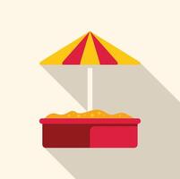 Sandbox with umbrella casting long shadow on the right vector