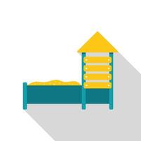 Sandbox with wooden ladder is standing on a white background vector