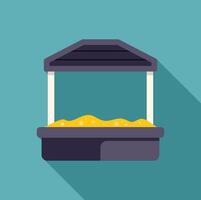 Empty sandbox with canopy for playing with sand in playground vector