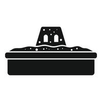 Sandbox with sandcastle standing in backyard or playground vector