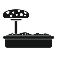 Sandbox with fungus icon representing children playground vector
