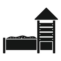 Sandbox with climbing frame for children playing outdoors vector