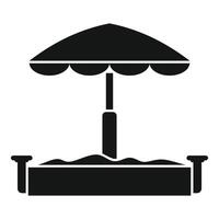 Sandbox with umbrella for backyard playing providing sun protection vector