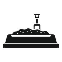 Sandbox with shovel for playing in the sandbox on a white background vector
