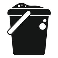 Cleaning bucket with foam bubbles icon showing housework and chores vector