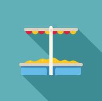 Sandbox with canopy providing shade on a sunny day for children to play vector