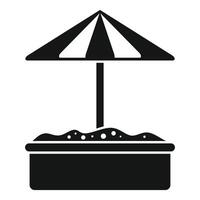 Sandbox with umbrella for children playing in the park vector