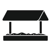 Sandbox with awning for children playing in the sandbox icon vector