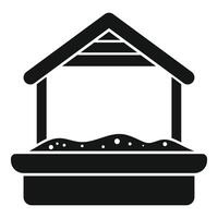 Sandbox with roof for kids playing in kindergarten or playground icon vector