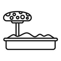 Sandbox with fungus umbrella providing shade line icon vector
