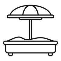 Sandbox with umbrella protecting from sun stroke line icon vector