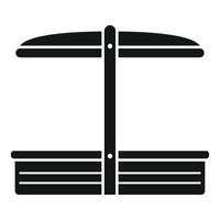 Sandbox with canopy protecting from sun for children playing on playground vector