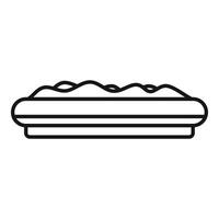 Rectangular flower pot with soil for planting flowers outline icon vector
