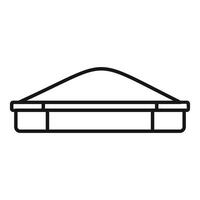 Sandbox with heap of sand for kids playing outdoors vector