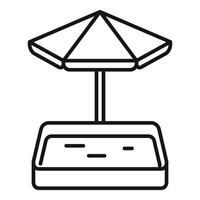 Sandbox with umbrella for kids playing on playground vector