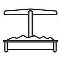 Sandbox with awning for children playing in kindergarten vector