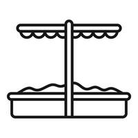 Sandbox with awning for kindergarten playing children vector