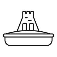 Sandcastle standing in sandbox for building on beach vector