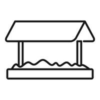 Sandbox with awning for children playing in the sandbox on playground vector