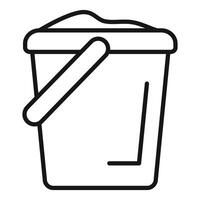 Sand bucket holding building material for construction vector