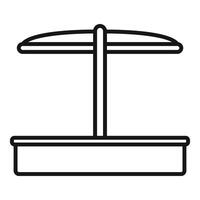 Sandbox with canopy for children playground equipment outline icon vector
