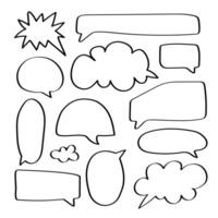 Collection of hand drawn speech bubble vector