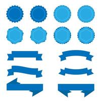 Set of Badges and Ribbons. Promotional or Reward Frames vector