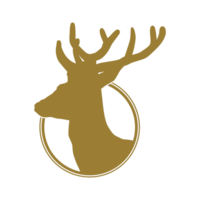Deer Head in the Circle Frame, flat style, simple and memorable, can use for Logo Gram, Animal Illustration, Apps, Website or Graphic Design Element png