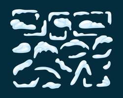 snow set concept in the flat cartoon style. Piles of snow that can usually be seen on house. vector