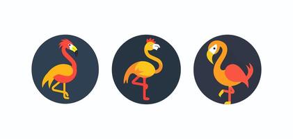 logo of a flamingo standing on one leg vector