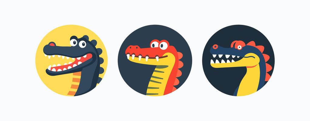 Round logo of a crocodile