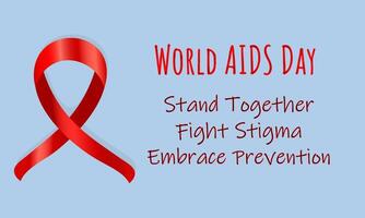 Banner World HIV AIDS Day, message of support vector