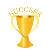 Golden cup of success vector
