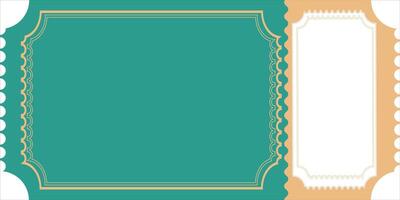 Classic ticket in two colors with empty space, concept of acceptance and participation vector