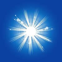 Bright sun with rays in a clear sky at noon vector