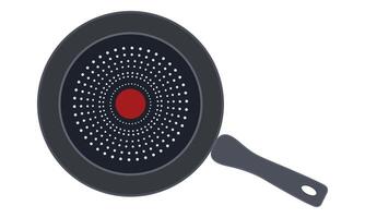Non-stick pan with handle, kitchen utensil vector