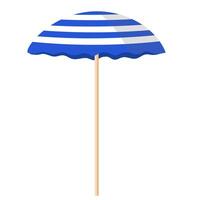 Blue beach umbrella isolated on white vector